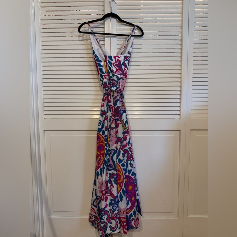 NWT NEW J.Crew Silk V-Neck Maxi Dress in Aja Ivory Painted Paisley Tie Waist - Picture 13 of 13
